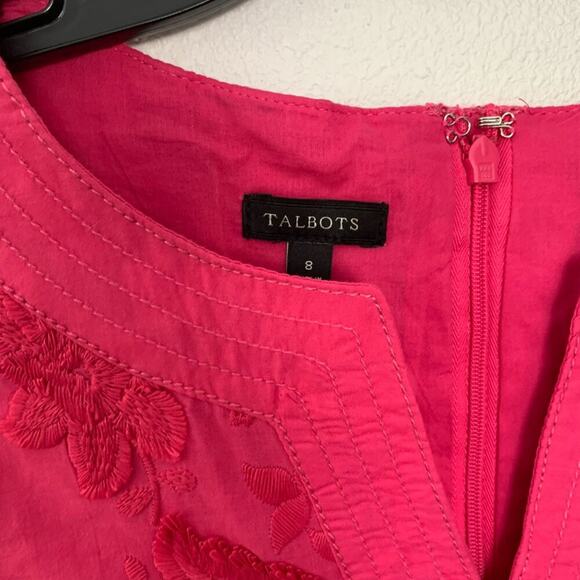 Talbots Pink Floral Raised Floral Embroidered Dress - Picture 4 of 10